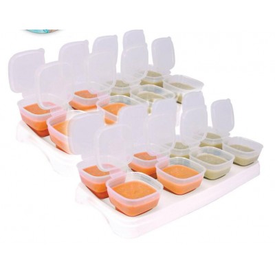 Hot Sale Baby Weaning Food Freezing Cubes Tray Pots Freezer Storage Containers Baby Food Freezing Cubes Set Of 8 Pots And Tray